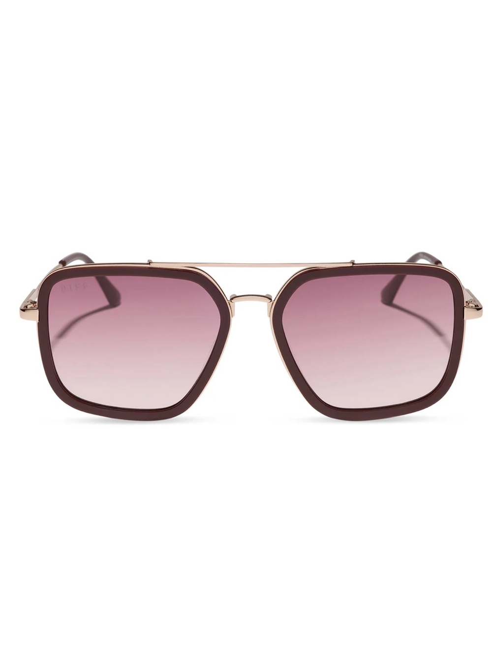 DIFF in Jordan - Ruby Red Burgundy Gradient Navigator Sunglasses. NIB